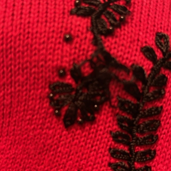 Kathie Lee Vintage Sweater Women’s S, RED & BLACK zip, peeling & stitching loss - Picture 12 of 12